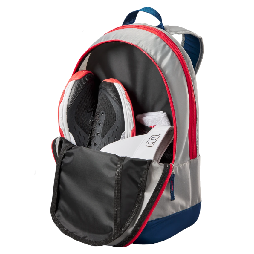 Sac à Dos De Tennis Pour Enfants - Imperméable, Léger, Avec Poches En Filet - Dimensions 28x40x15 Cm - Gris Ou Violet